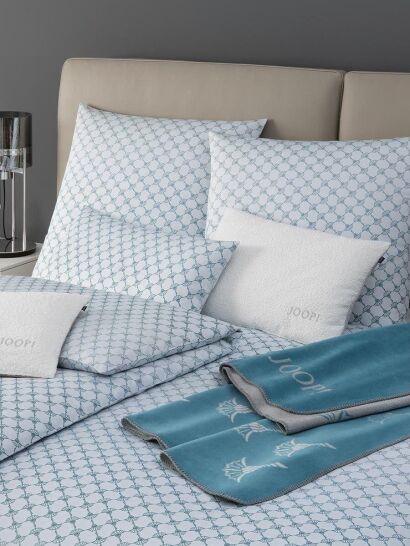 Joop poszewka mako-satin Cornflower Gleam aqua 4106 40x80, 80x80