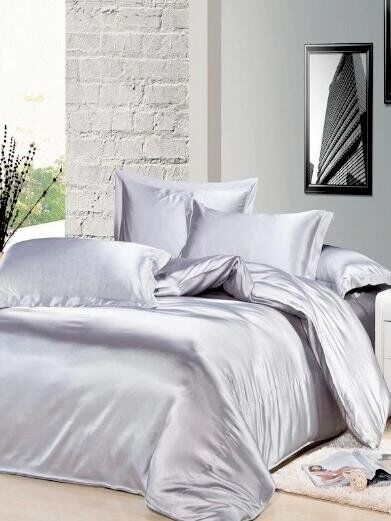 Jedwabny zestaw pościeli silver light 180x200