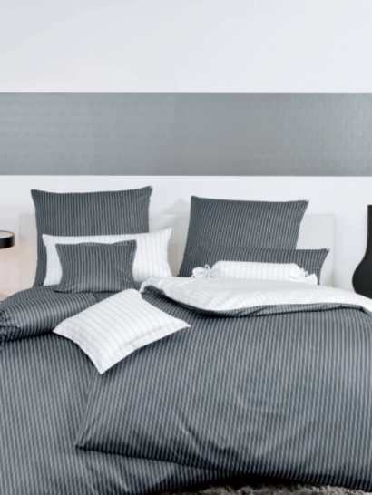 Janine  mako-satyna Classic anthrazit w paski 3936 155x200