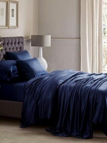 Malbery jedwabny zestaw pościeli navu blue 220x240