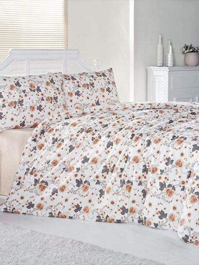 Brielle pościel bawełniana w beżowe róże 200x220